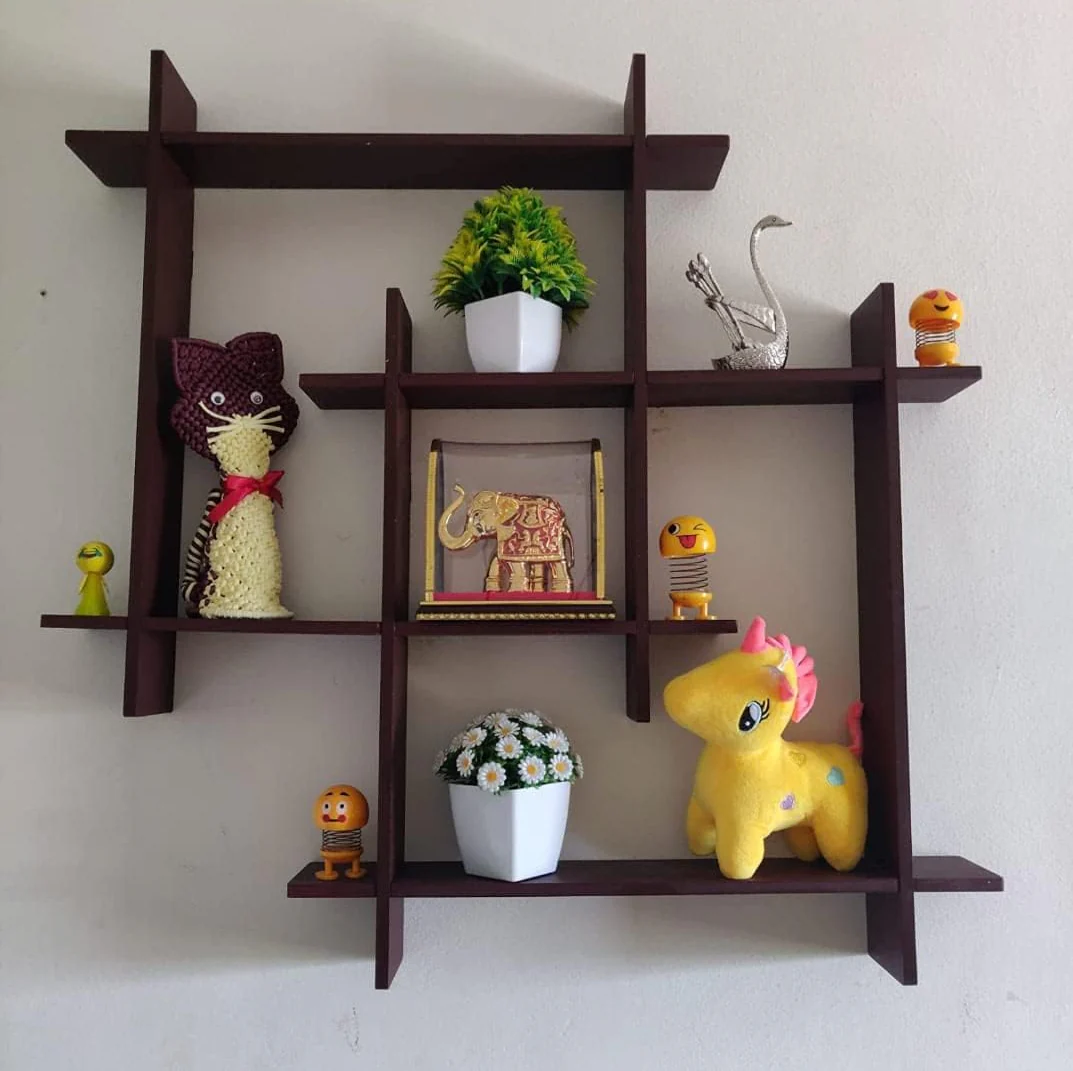 Wooden shelves